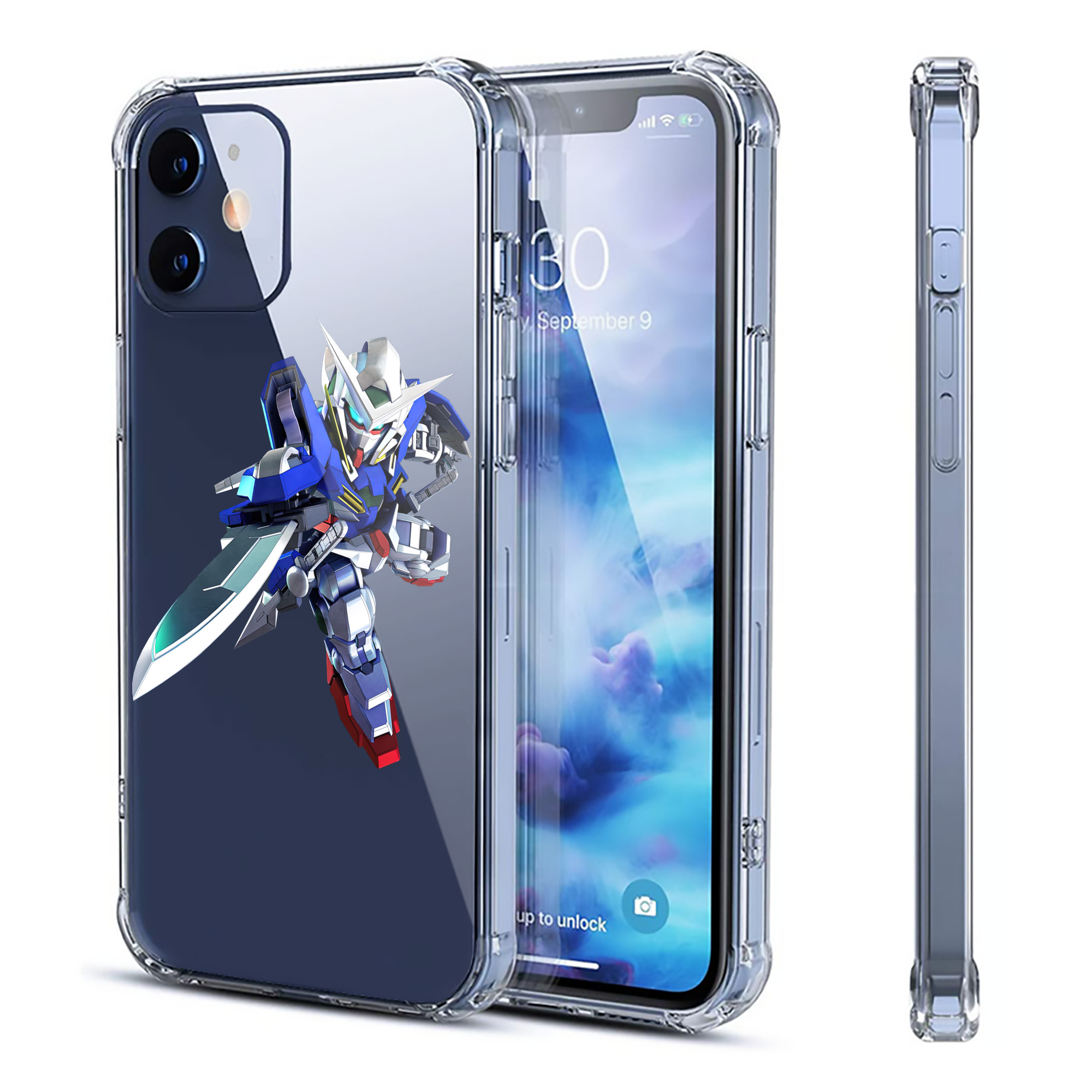 （画像用） 機動戦士ガンダム Mobile Suit Gundam 【iPhone 12シリーズ対応】透明スマホケース（クリアソフトケース）